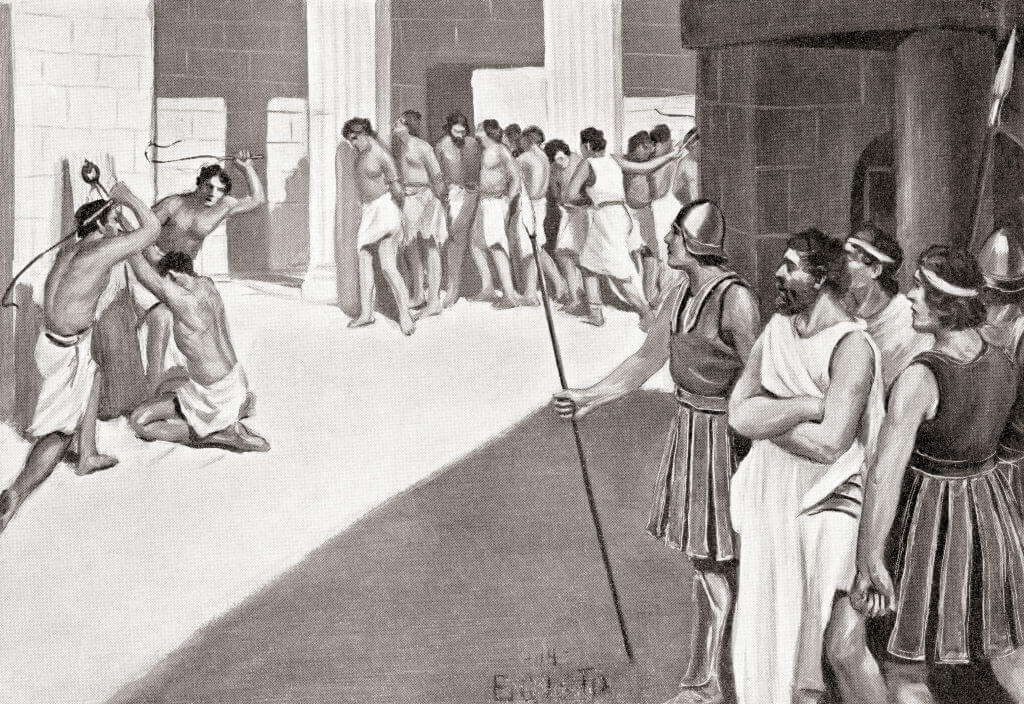 spartan slaves being punished spartan slaves being punished