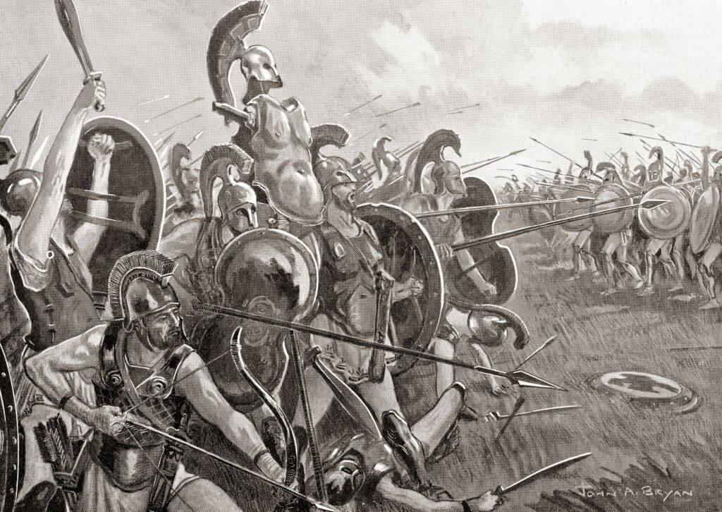 spartans drawing their spears for battle spartans drawing their spears for battle