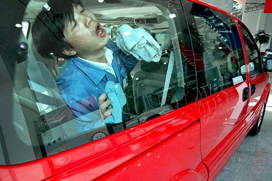 cleaning car interior