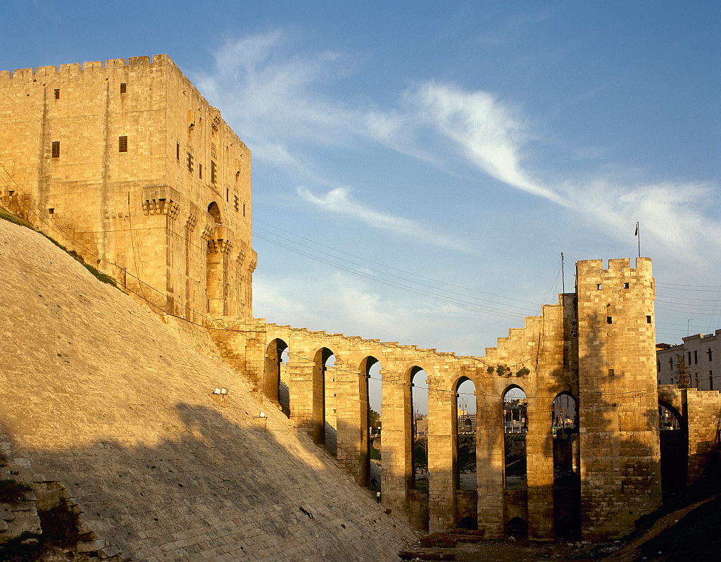 Syria, Citadel of Aleppo. Medieval fortified. 
