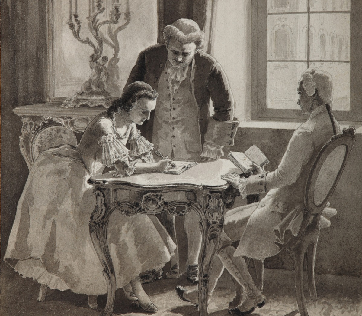 Russian language lesson of Empress Catherine II, 1894. Found in the collection of State Central Literary Museum, Moscow. Artist : Klodt, Mikhail Petrovich, Baron (1835-1914).