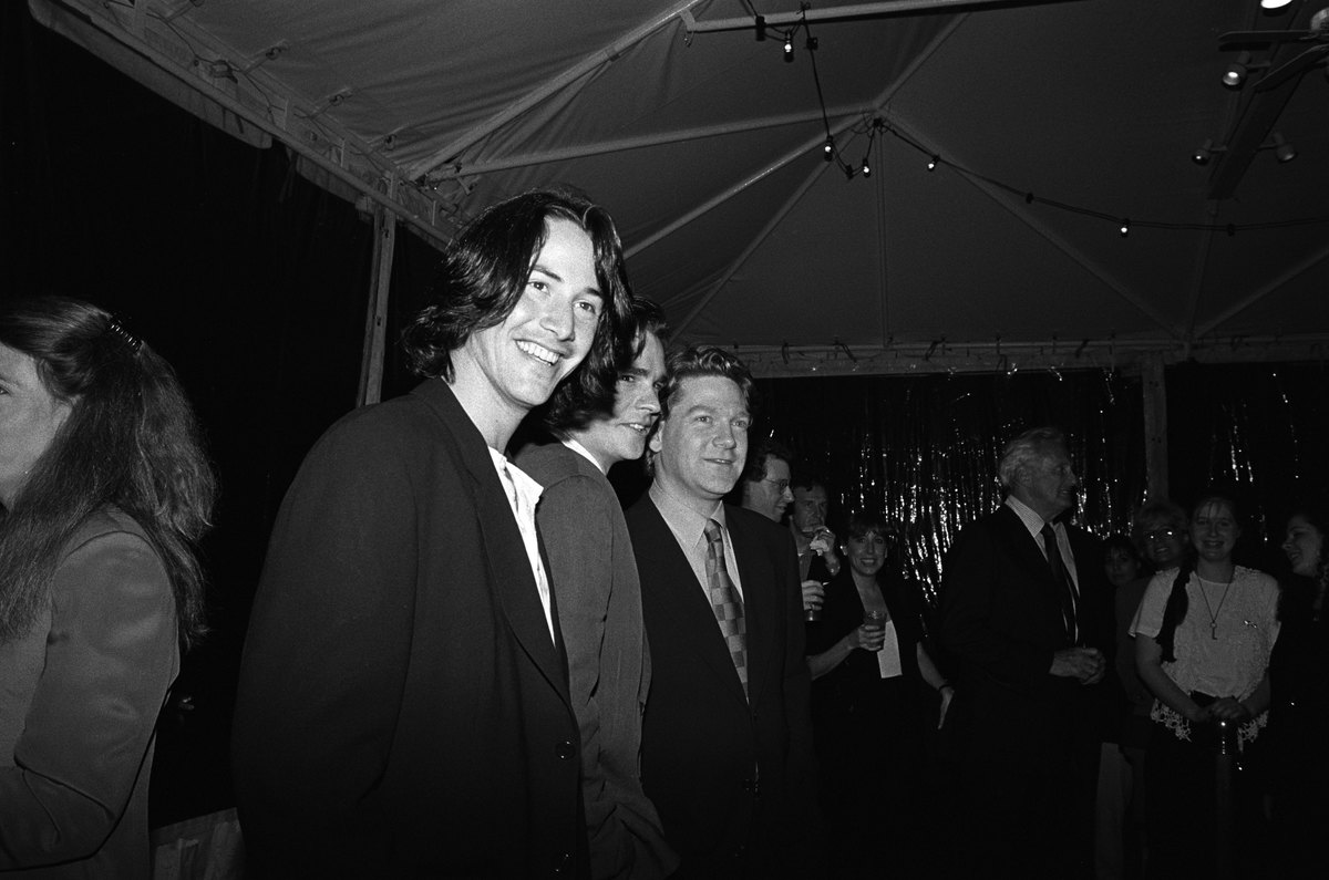 Keanu Reeves with Kenneth Branagh (R) and Robert Leonard (C) 1993 May