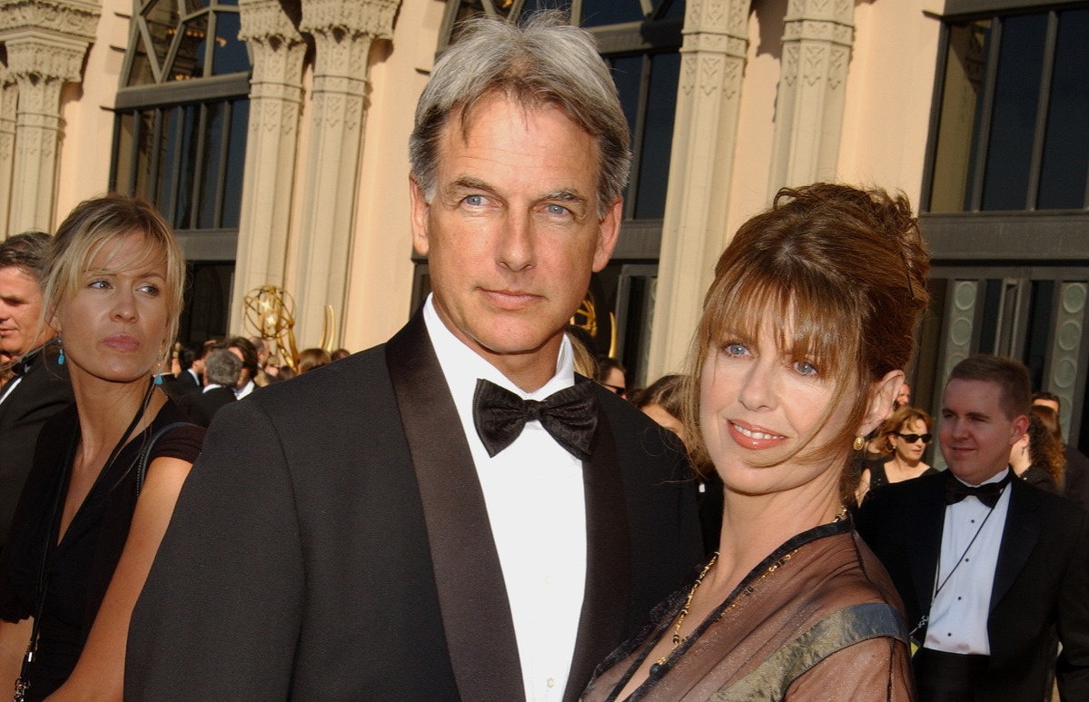 Mark Harmon and Pam Dawber arriving at 2002 Creative Arts Awards. 