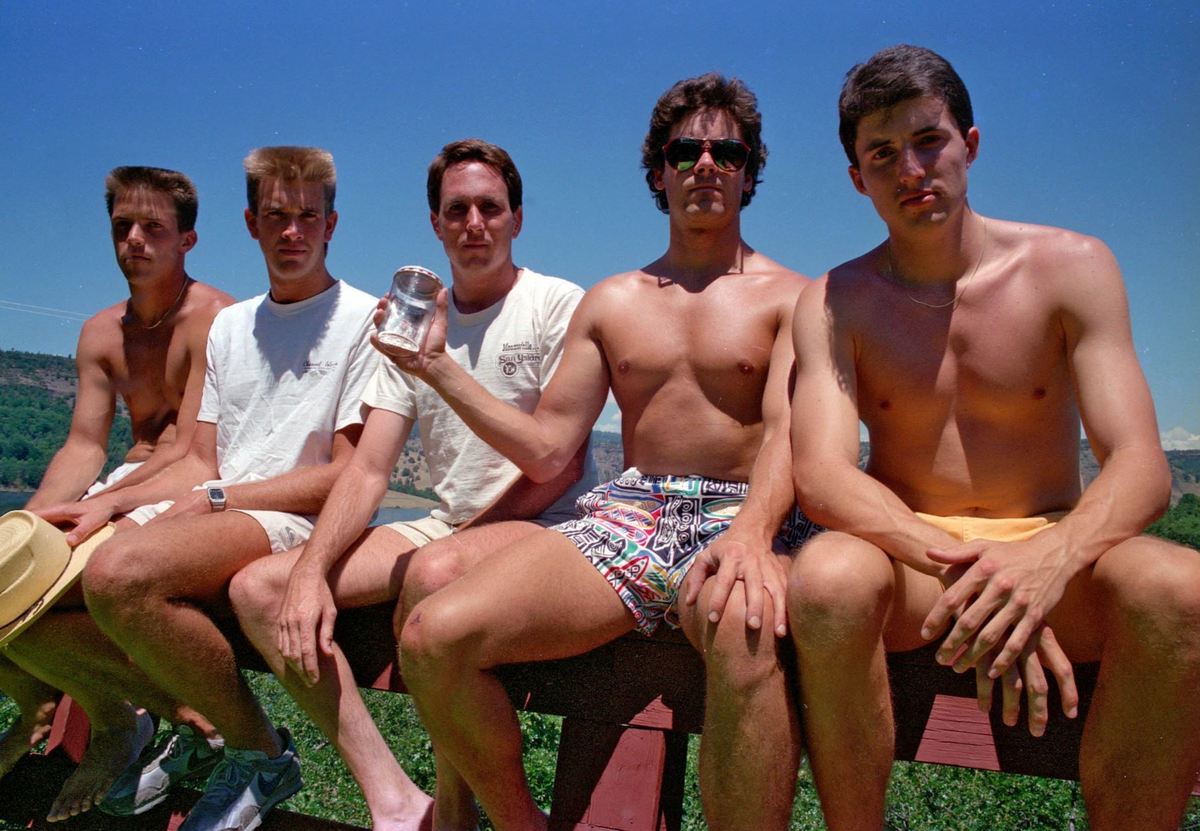 The friends' second photo in 1987