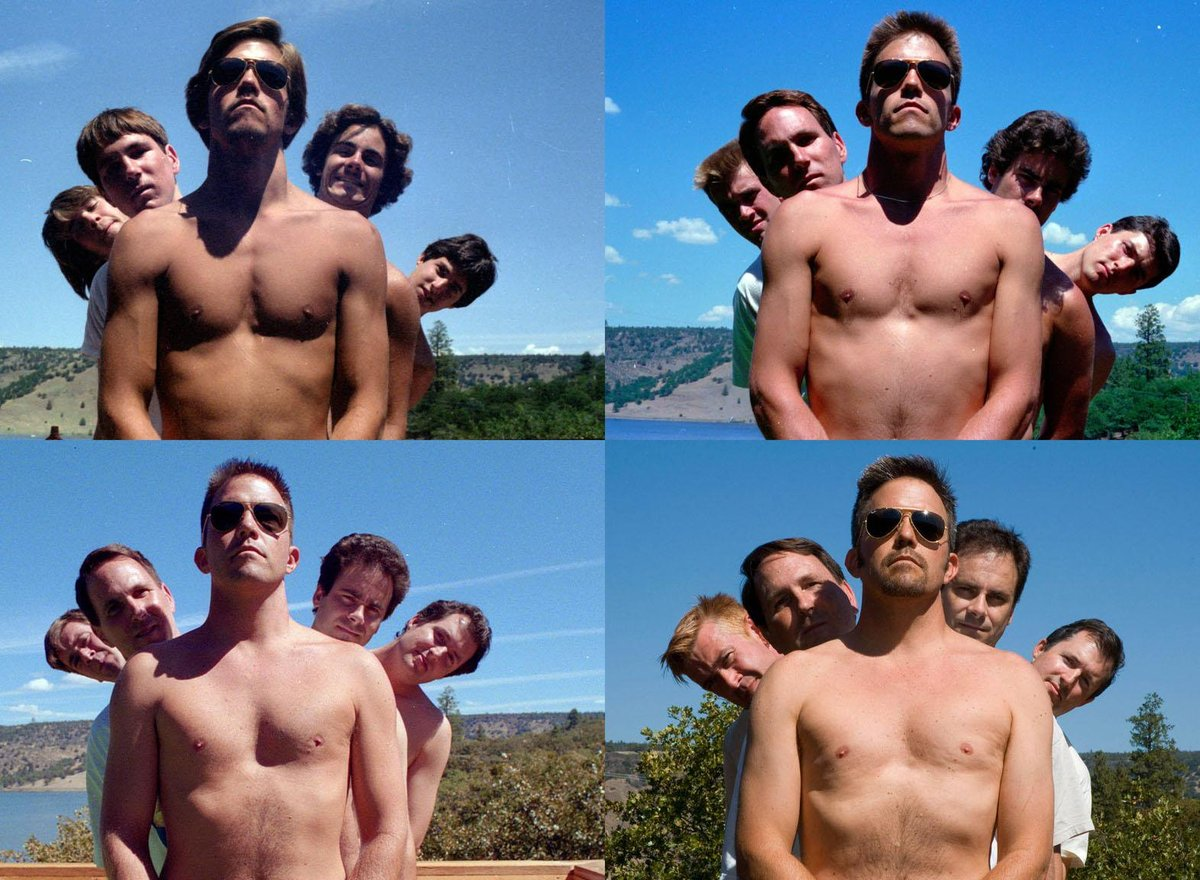 another photo that the five friends copied throughout the years