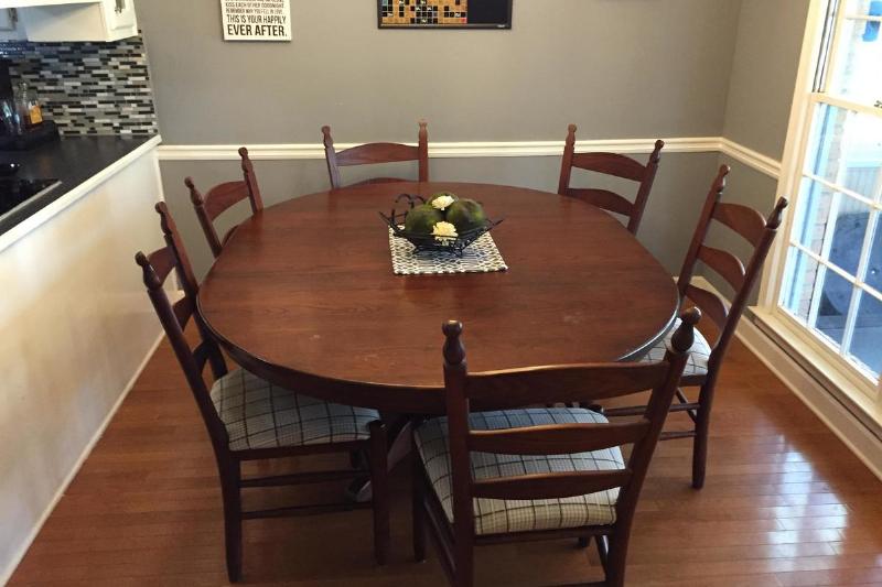 a bland dining room table