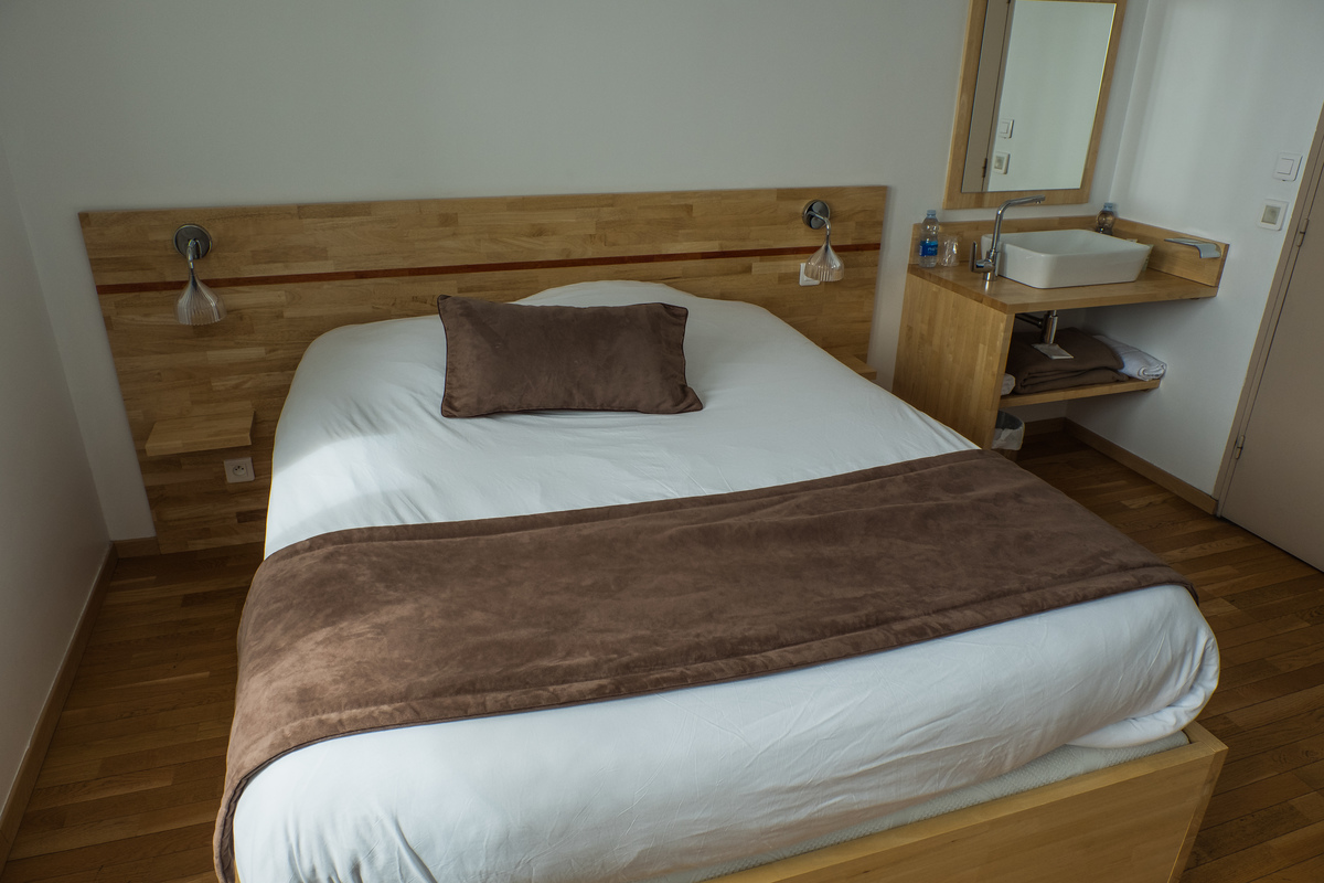 A bed inside a room in the pic du midi observatory, France