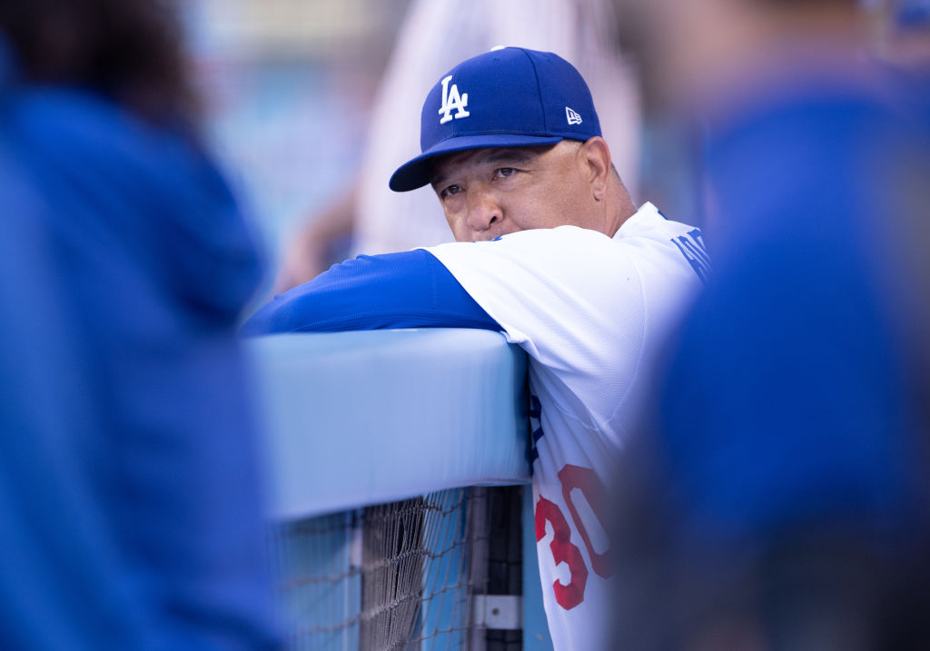 Los Angeles Dodgers Manager Dave Roberts (30) looks out to the field