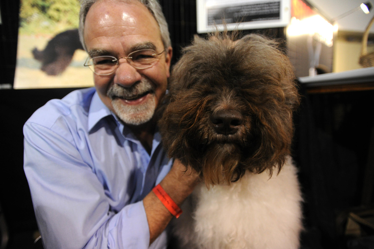 Michel Raymond and Chocovan a 4 year old Barbet at Purina National Dog Show at the International Centre on Mar 10 2012 .