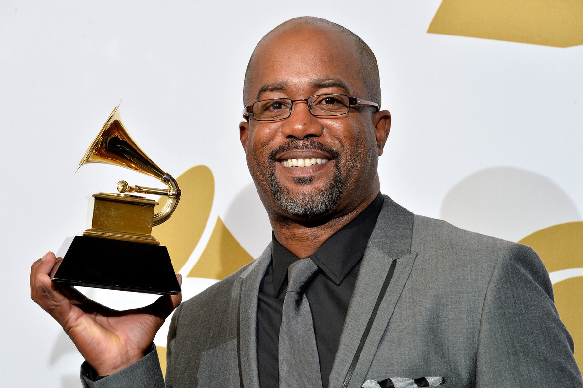 Singer Darius Rucker, winner of Best Country Solo Performance for 'Wagon Wheel,' poses in the press room during the 56th GRAMMY Awards at Staples Center on January 26, 2014 in Los Angeles, California. 