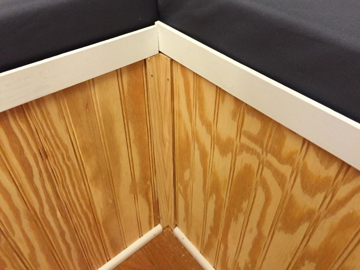 he caulked and filled the gaps 