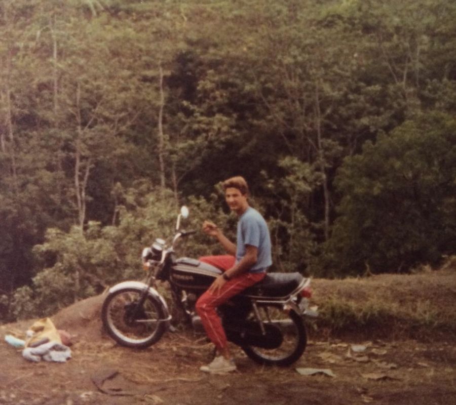 guy biking around indonesia