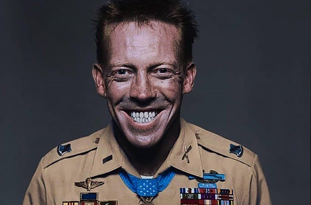 Hooper posing in his uniform 