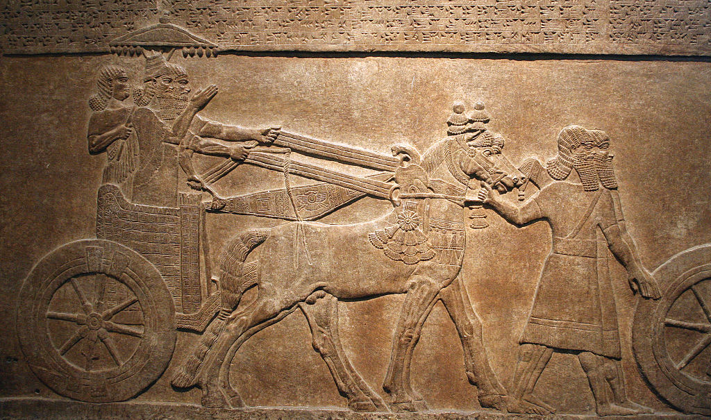 On a chariot 
