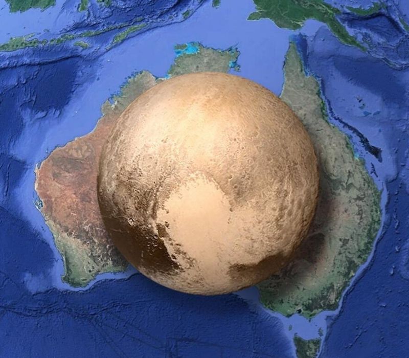 pluto is the size of australia