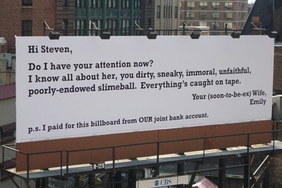 ex wife billboard calling hubby out for cheating