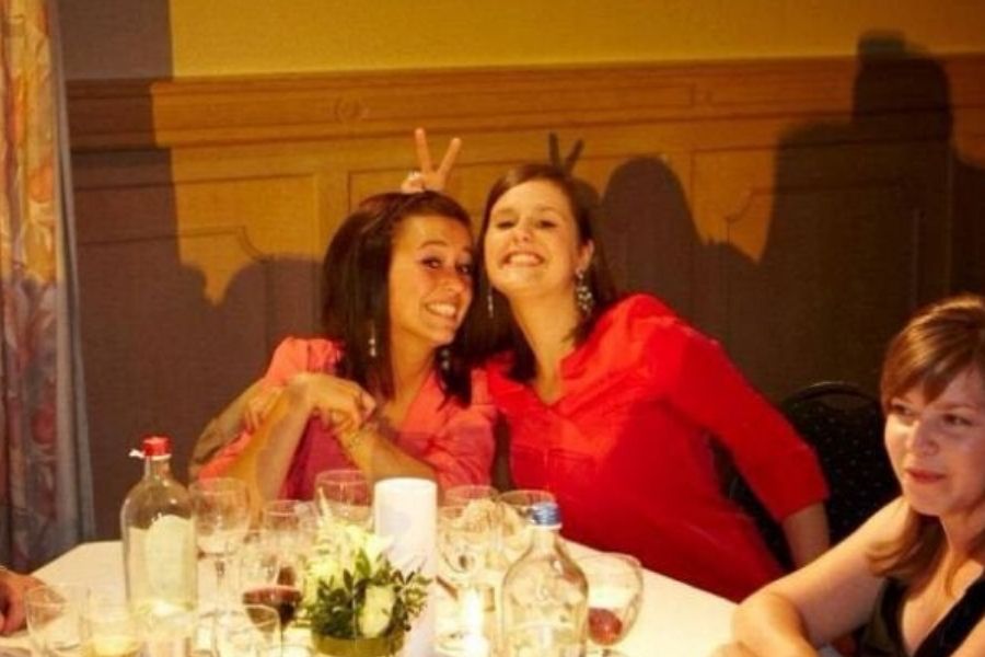 bunny ears photo two girks