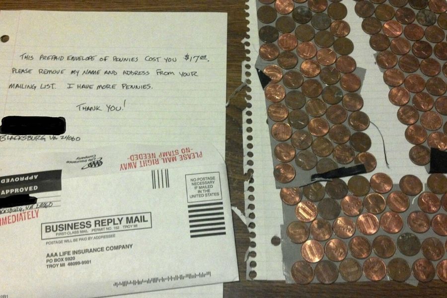 pennies in the mail