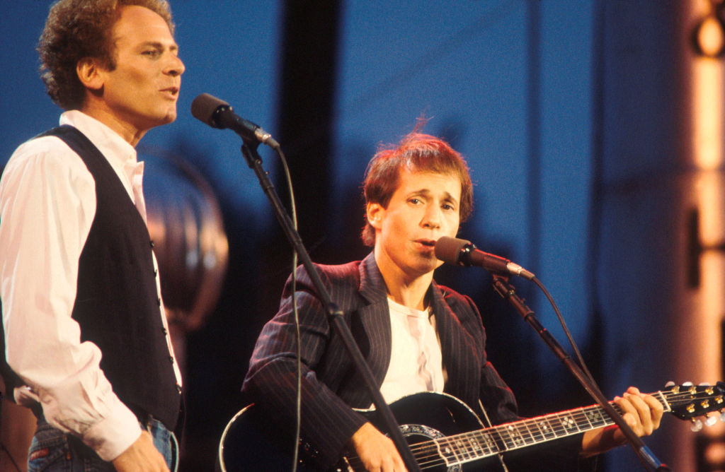 Simon and Garfunkel performing in Central Park 