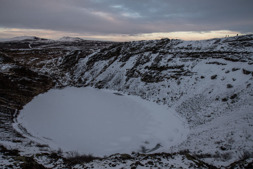 a frozen volcano in iceland
