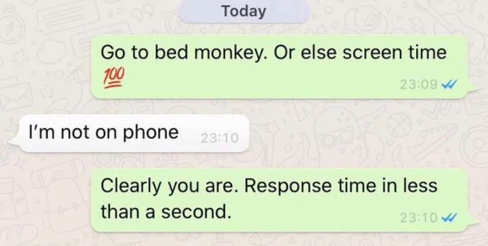 Kid says they aren't on their phone over text