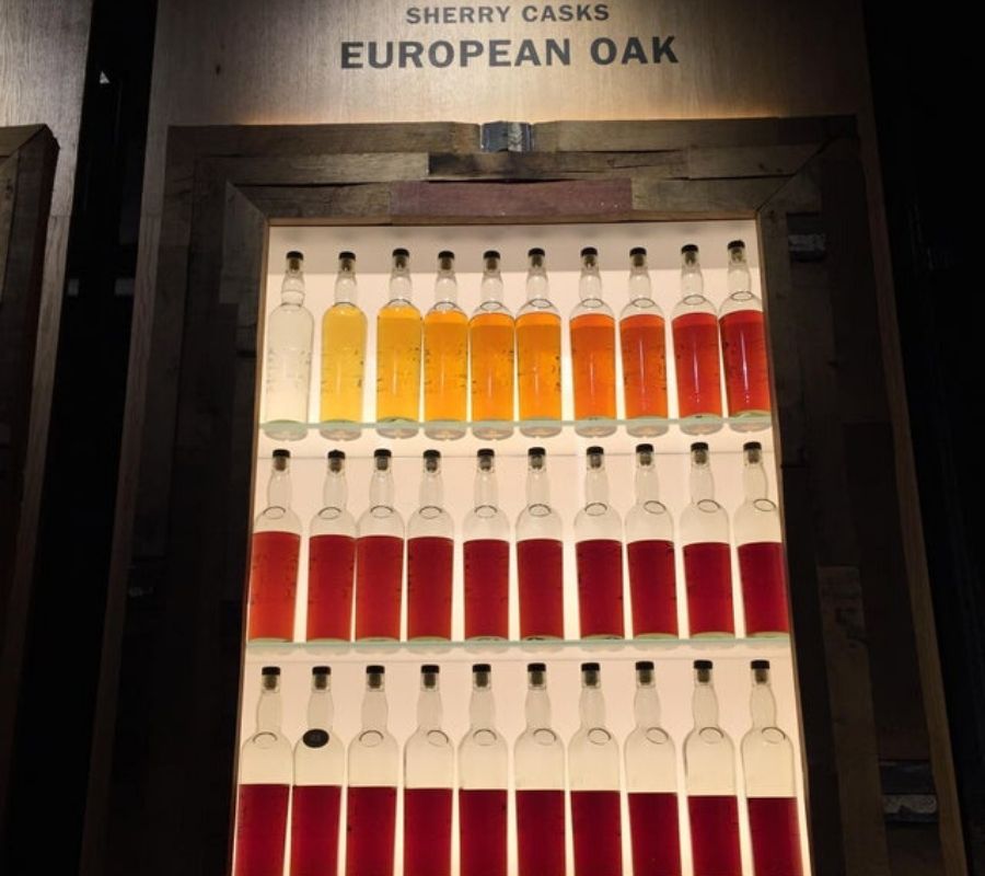 whiskeys are different stages of maturity 