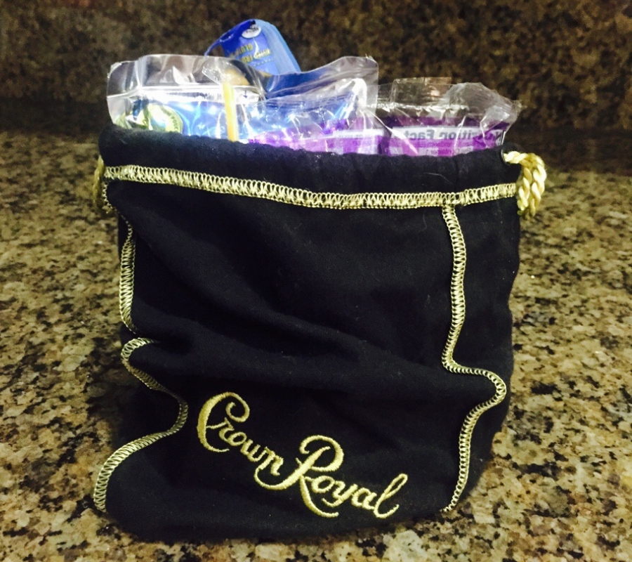lunch in a crown royale bag 