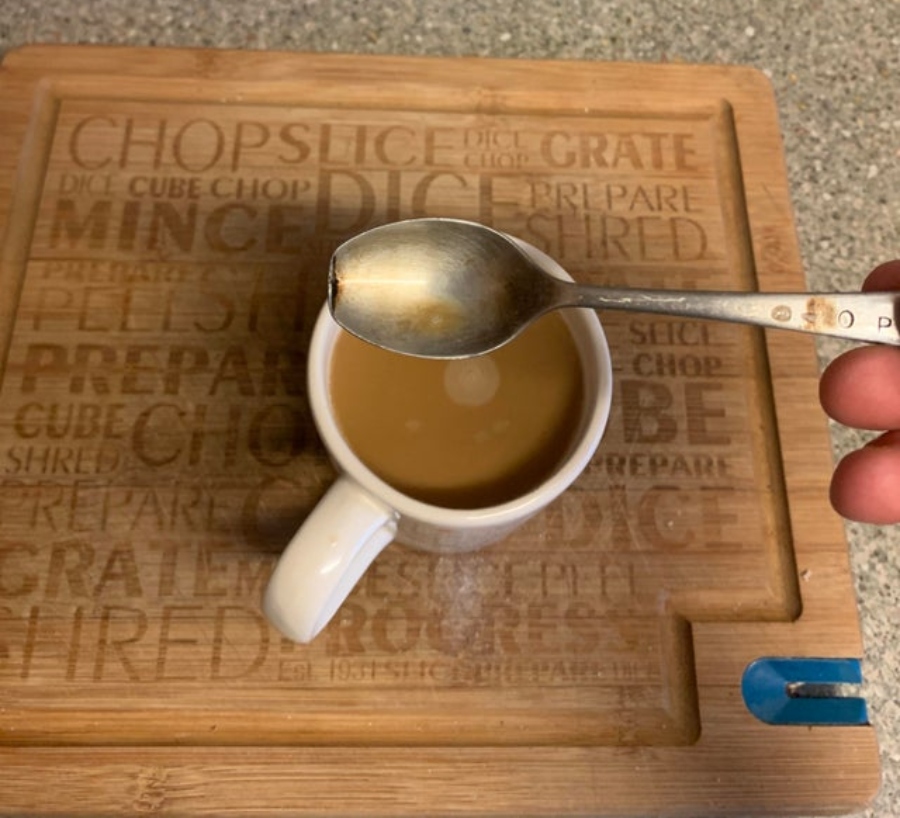 spoon that was used for 45 years that has tip eroded