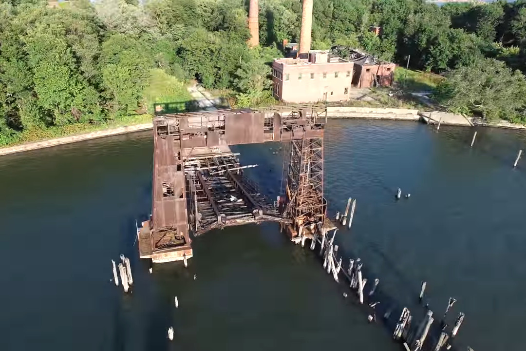 An abandoned hospital is seen at North Brother Island in New York.