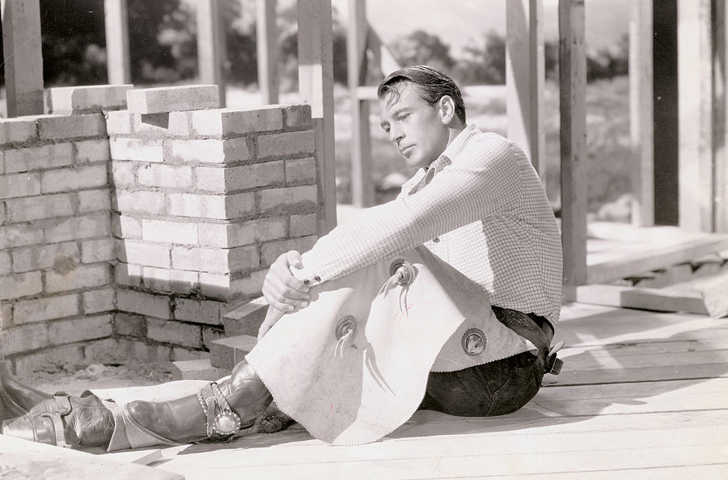Gary Cooper on set