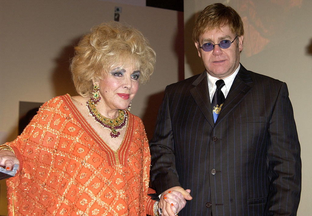 Dame Elizabeth Taylor and Sir Elton John during InStyle Magazine Gala 