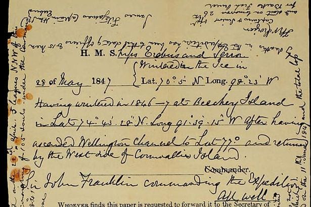 letter found on the hms terror