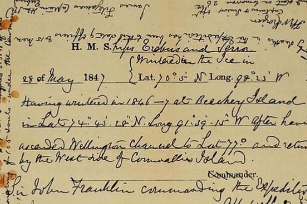 hms terror letter letter found on the hms terror