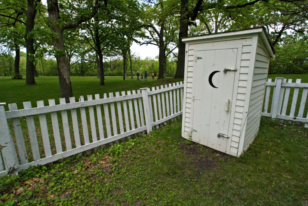 White outhouse 