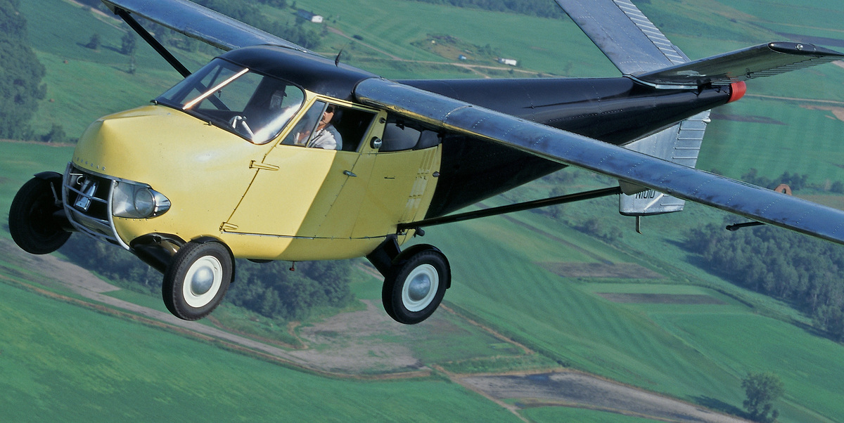 funny yellow car looking plane 