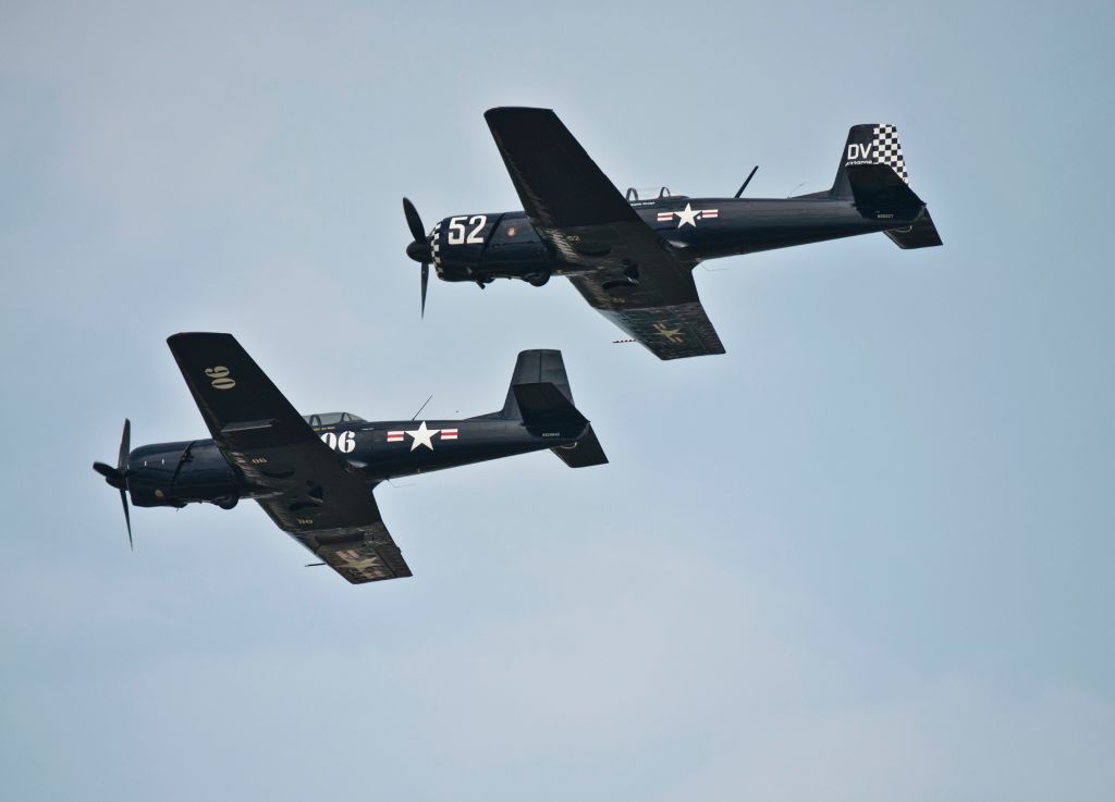 two flying in the air 