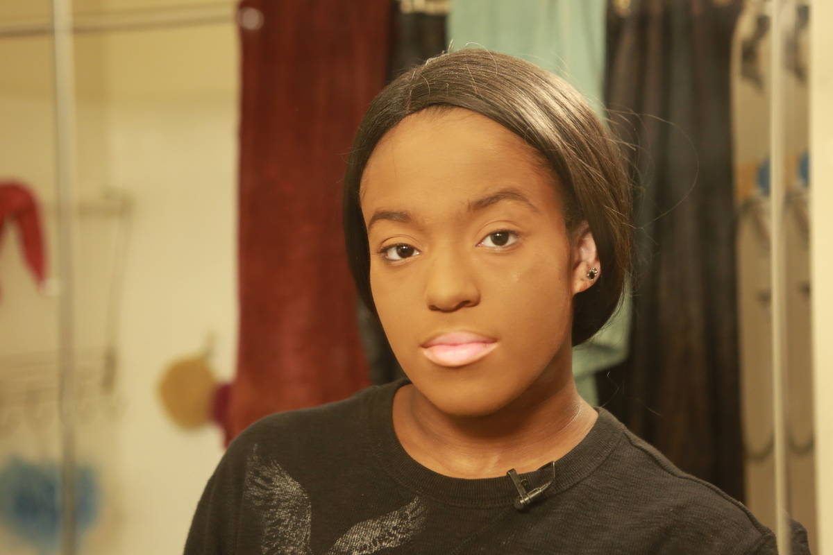 too much makeup - 939976104 A woman's face is caked in makeup to cover up her vitiligo.