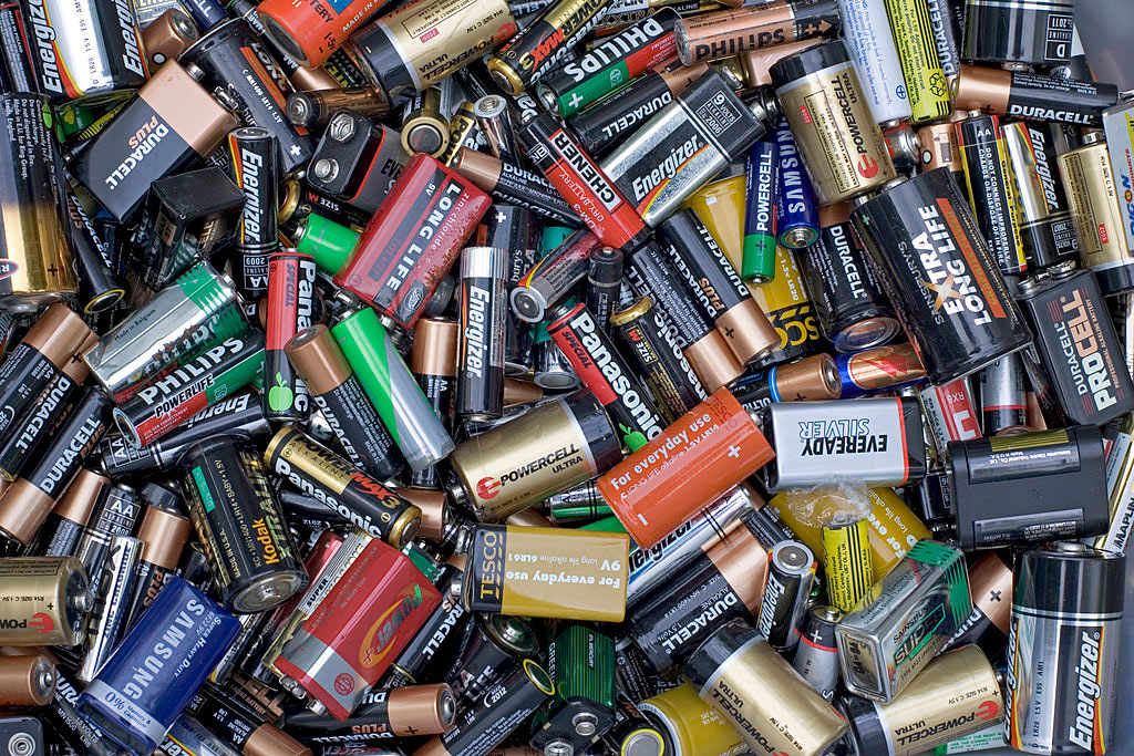 batteries drawer of old batteries