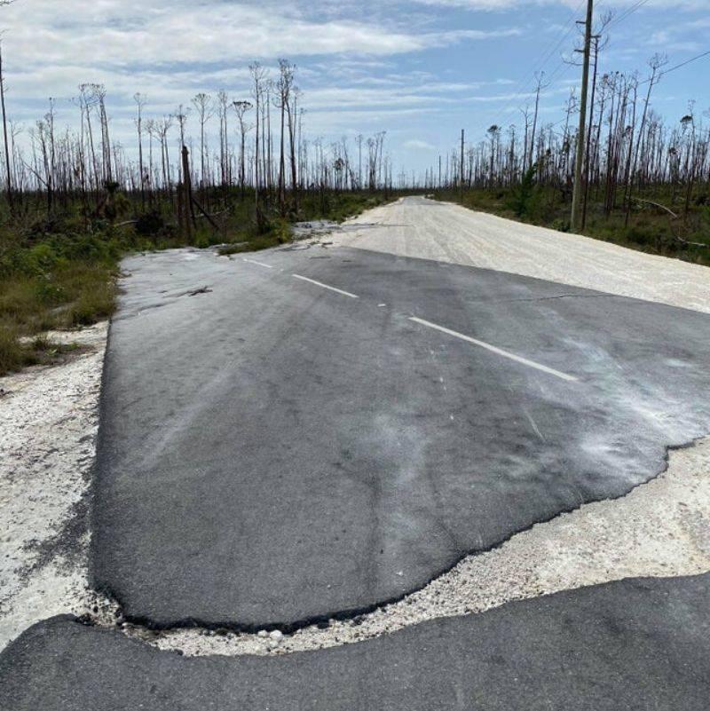 a road got broken in a storm