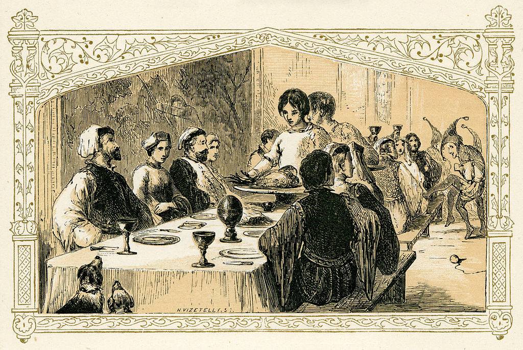 Woman serving at a banquet 