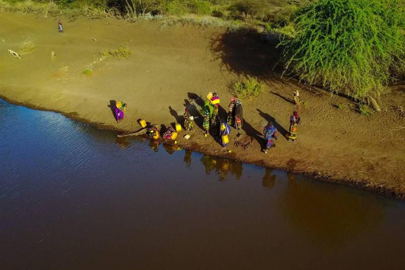 Getting drinking water 