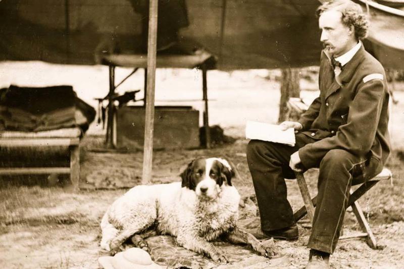 Custer with a dog 