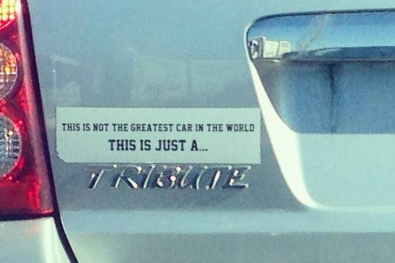 tribute bumper sticker tribute pun bumper sticker on mazda