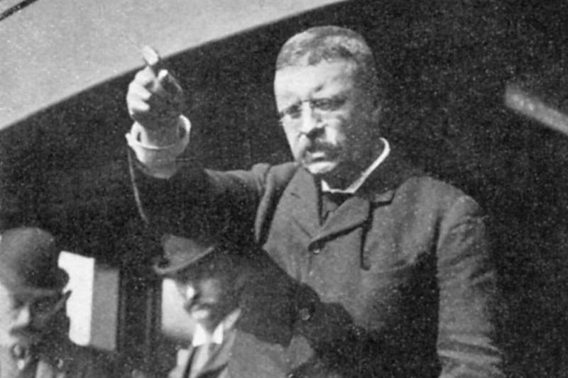 Roosevelt giving a speech 