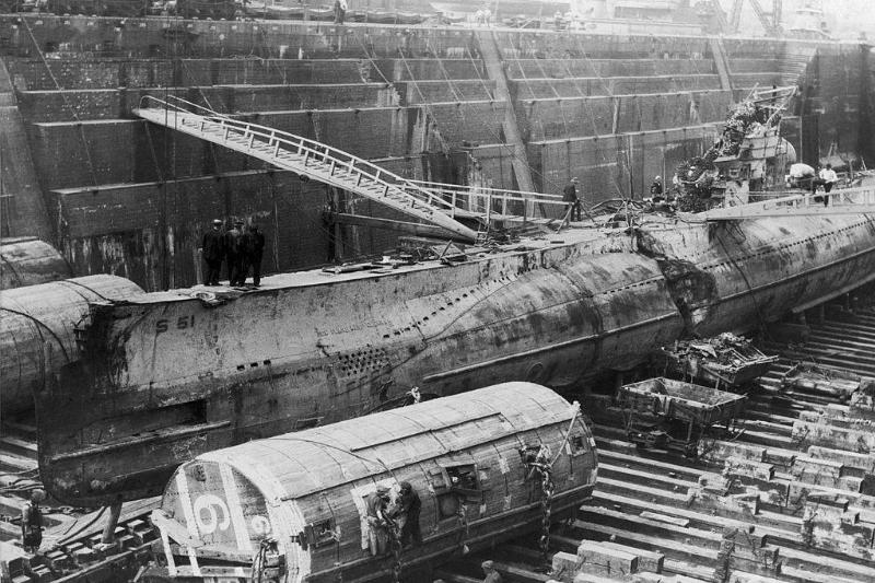 Submarine in the yard