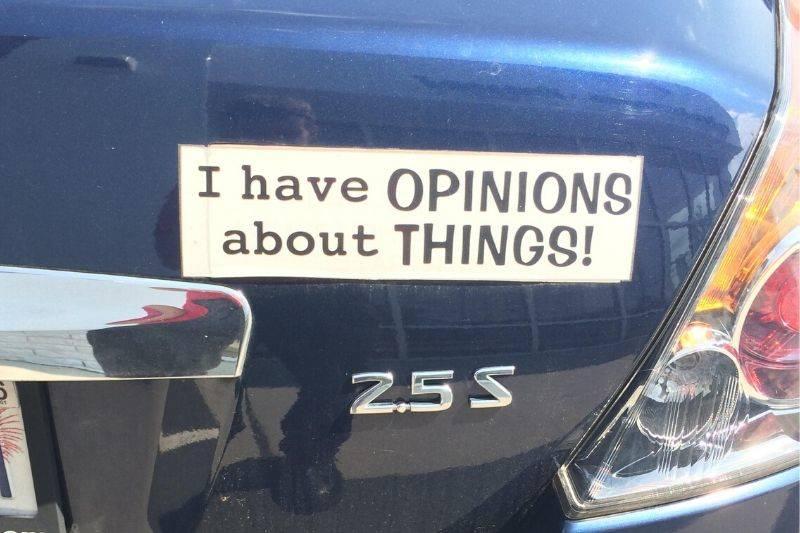 bumper opinions bumper sticker opinions