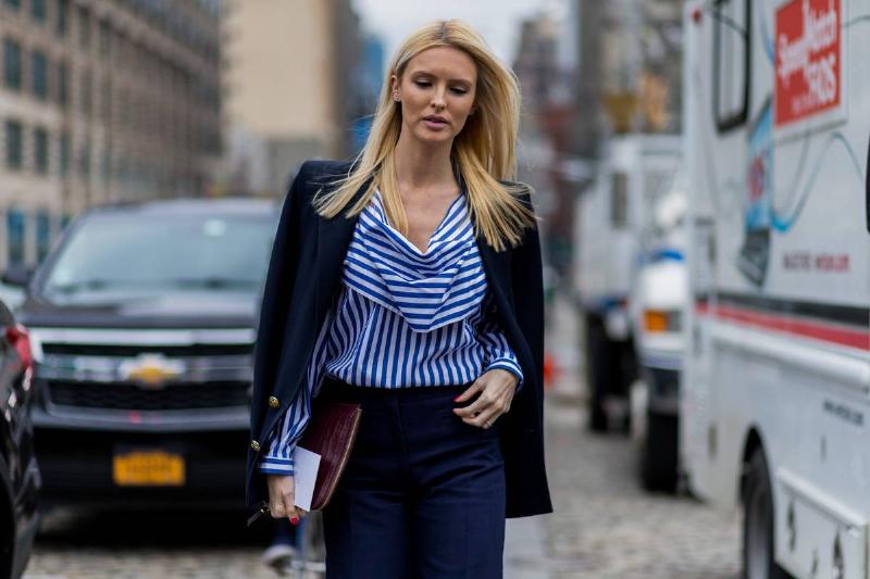 Kate Davidson Hudso poses for Fashion Week.