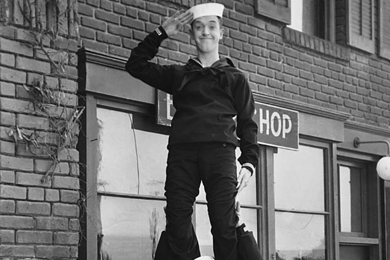Stan Laurel in a sailors outfit