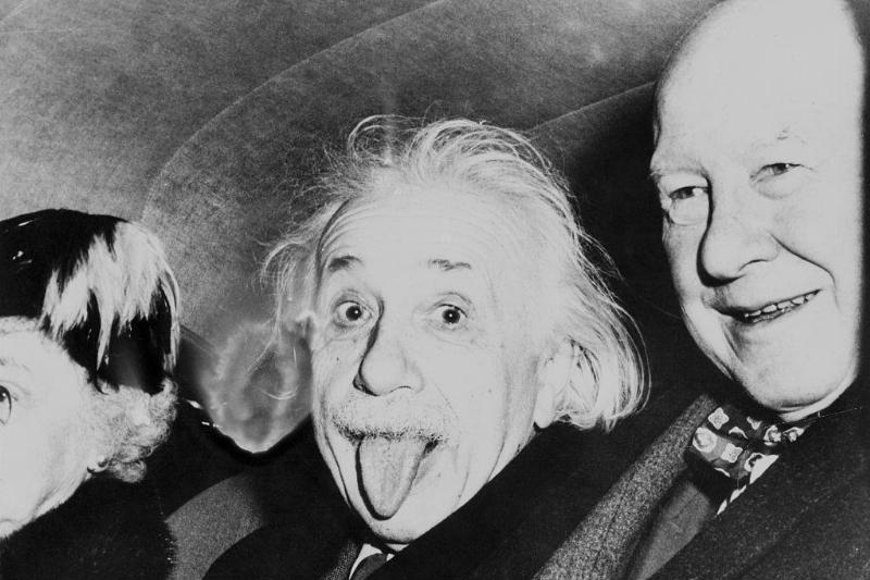 albert einstein sticking his tongue out