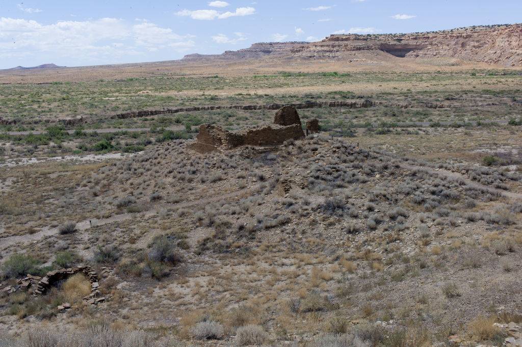 Ancient Pueblo ruins are preserved in the remote desert of central New Mexico